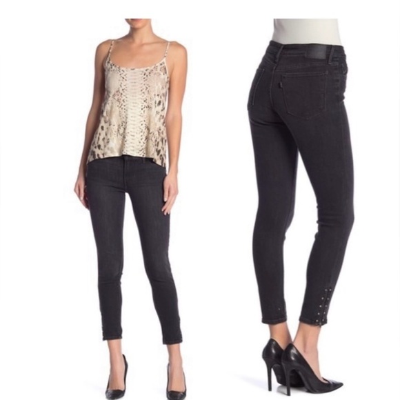 Levi’s 711 Skinny Stud Ankle Zip Stella Smoke Wash - Picture 2 of 11